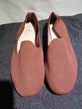 DanskinKnit Slip-On Shoes — Brown